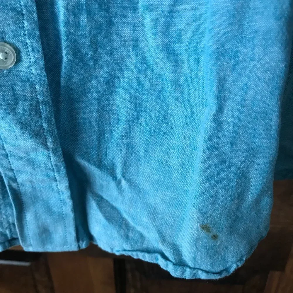 Banana Republic Teal Button-Down w/Convertible Sleeves Large